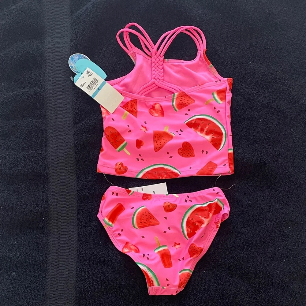 Playful Watermelon Print Kids Bikini Set